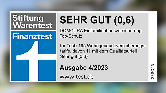 Auszeichnung Stiftung Warentest Finanztest Einfamilienhausversicherung sehr gut